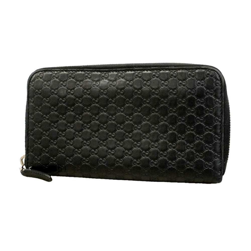 Gucci long wallet, Microguccissima, 544473, leather, black, men's and women's.